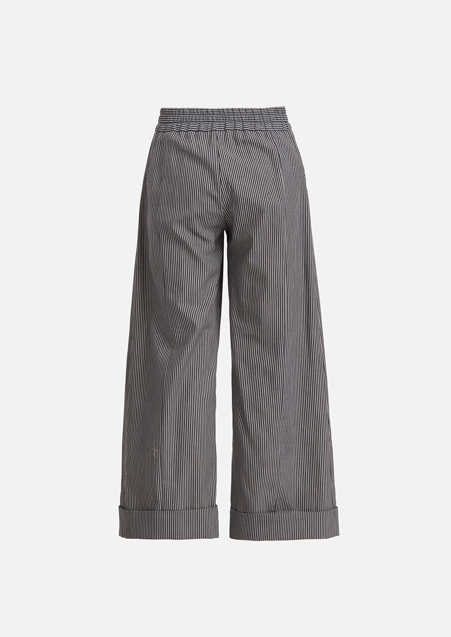 Owa Yurika Girls navy denim striped trouser