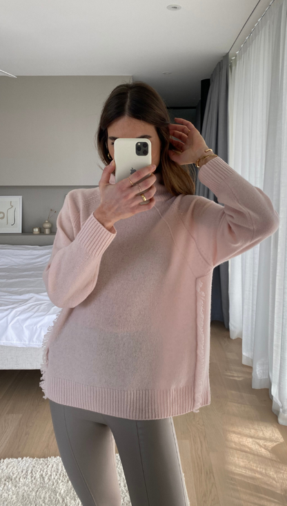 CIAN CASHMERE SWEATER - PALE PINK