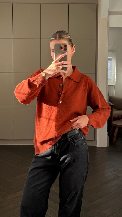 Caprice Cashmere sweater - Terracotta