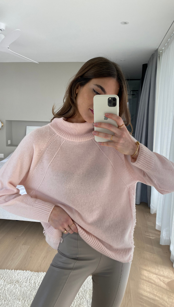 CIAN CASHMERE SWEATER - PALE PINK
