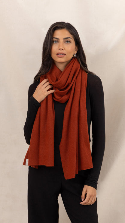 Cashmere Travel Wrap - Terracotta