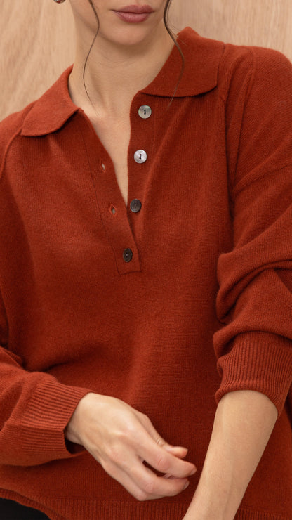Caprice Cashmere sweater - Terracotta