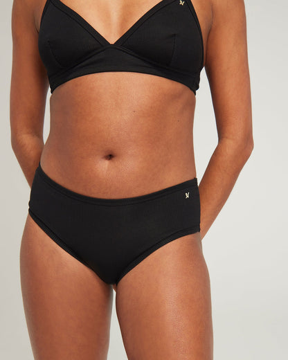 The Organic Cotton Midi Brief 3 Pack - Black
