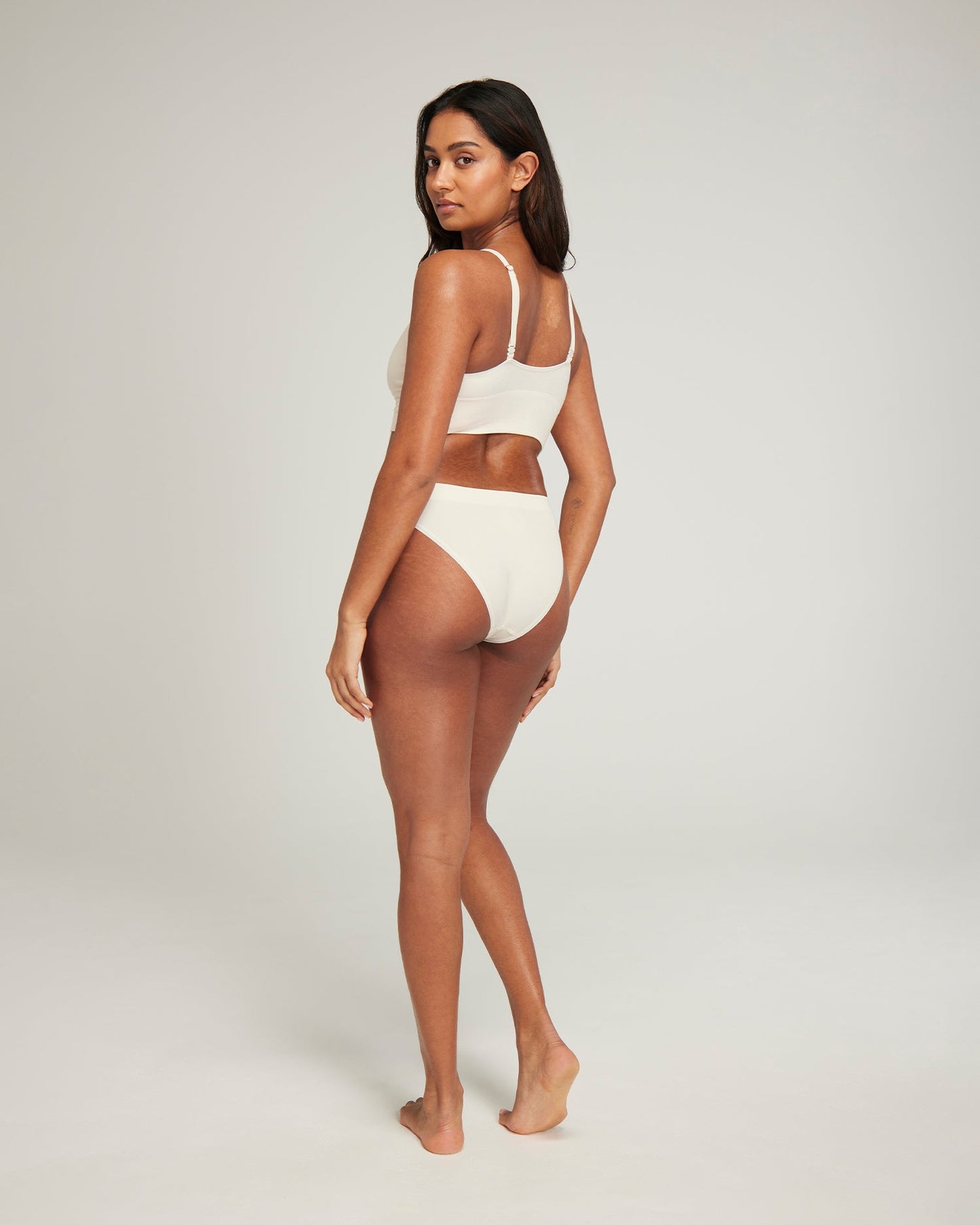 The TENCEL™ High Leg Brief - White Sand