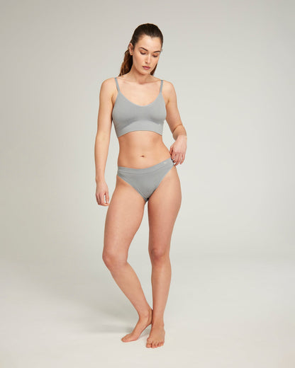 The TENCEL™ Seamless High Leg Brief - Storm Grey