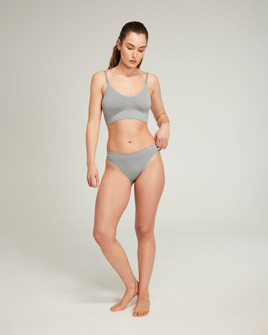 The TENCEL™ Seamless High Leg Brief - Storm Grey