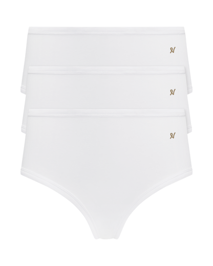The Organic Cotton Midi Brief 3 Pack - Cotton White