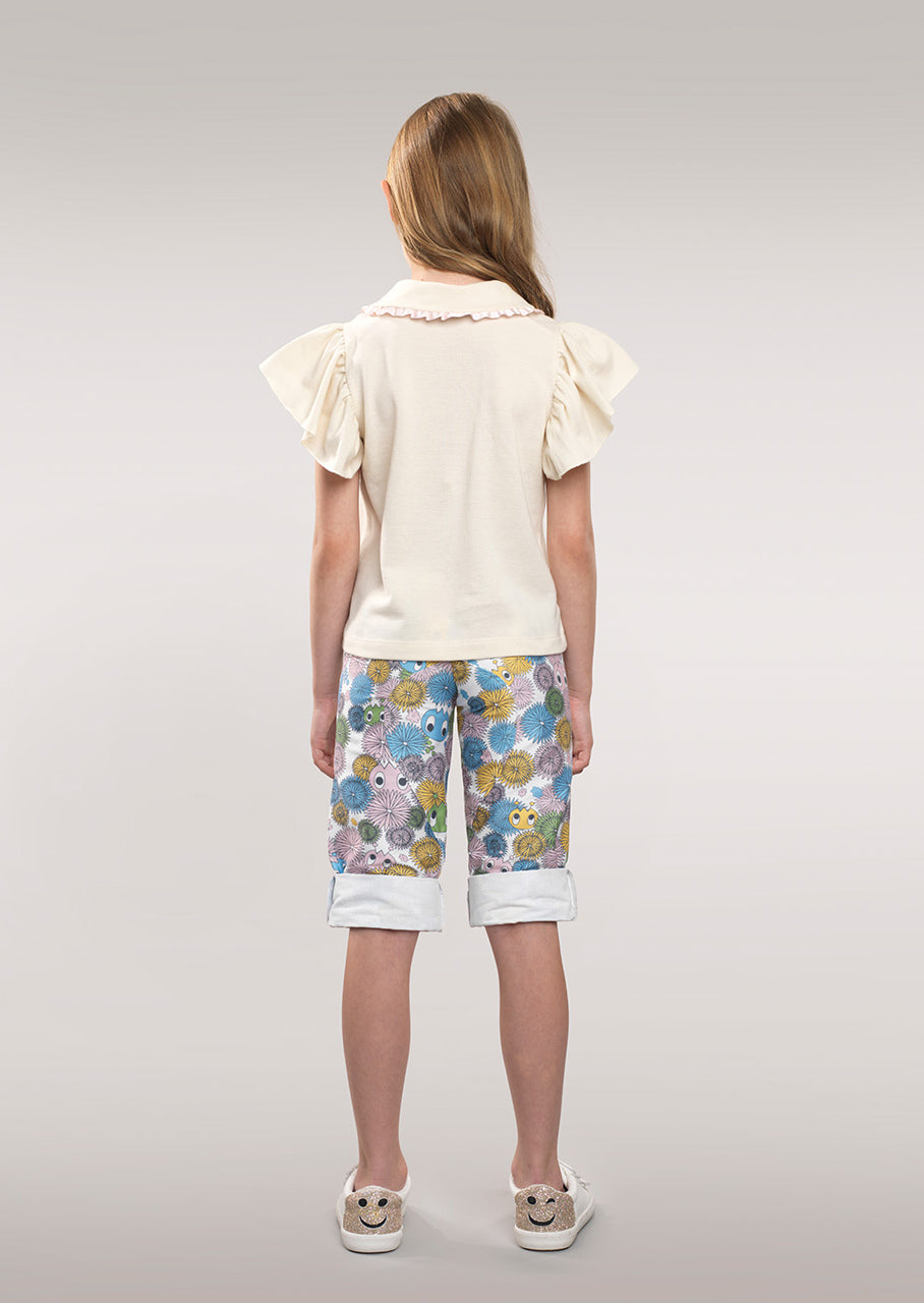 Owa Yurika Erika Girls Spring Summer T-shirt Cream