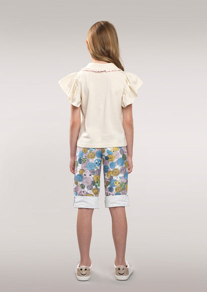 Owa Yurika Erika Girls Spring Summer T-shirt Cream