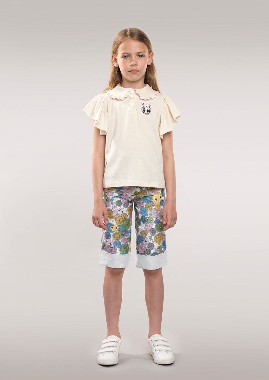Owa Yurika Erika Girls Spring Summer T-shirt Cream