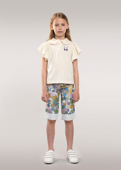 Owa Yurika Erika Girls Spring Summer T-shirt Cream
