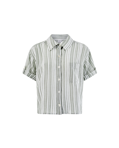The Short Sleeve Shirt - Sage Stripe