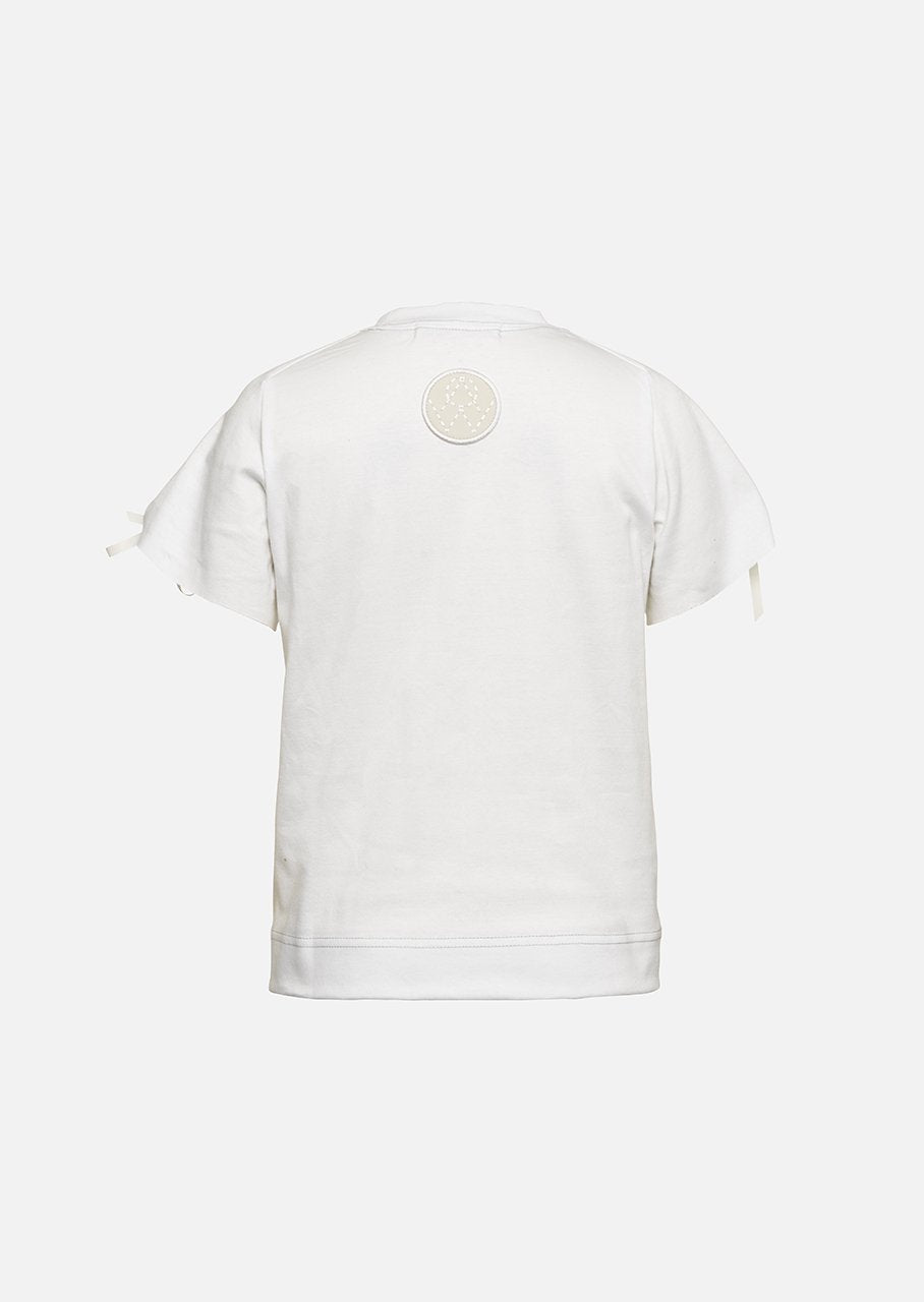 Owa Yurika Girls Children Yousra Cotton T-shirt White