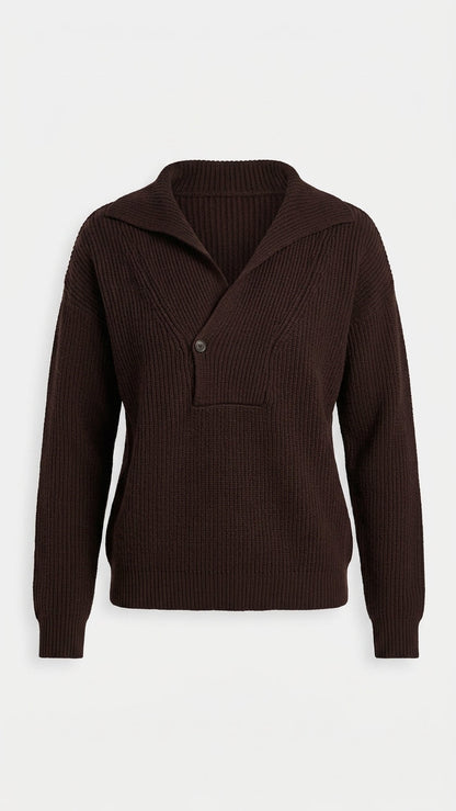 Quinn Cashmere Blend Sweater  - Chocolate