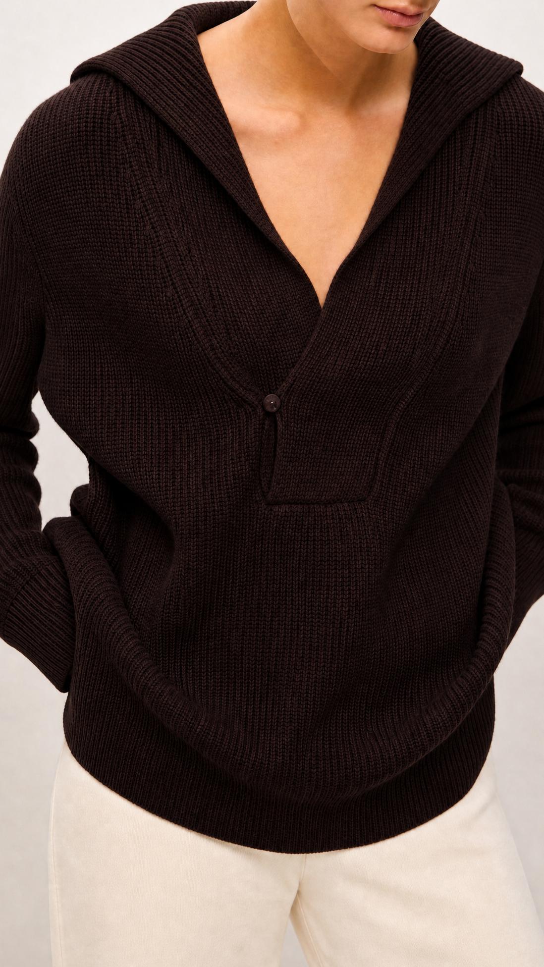 Quinn Cashmere Blend Sweater  - Chocolate
