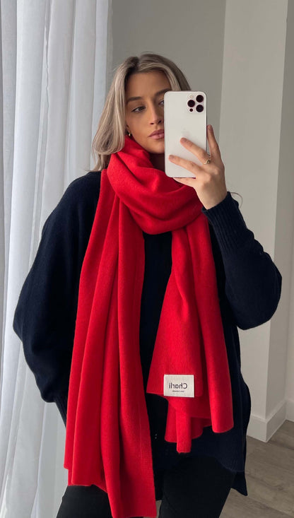 Cashmere Travel Wrap - Pomegranate