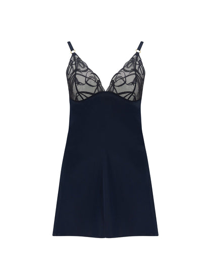 Fleur of England navy blue Fridar Curve Silk Babydoll