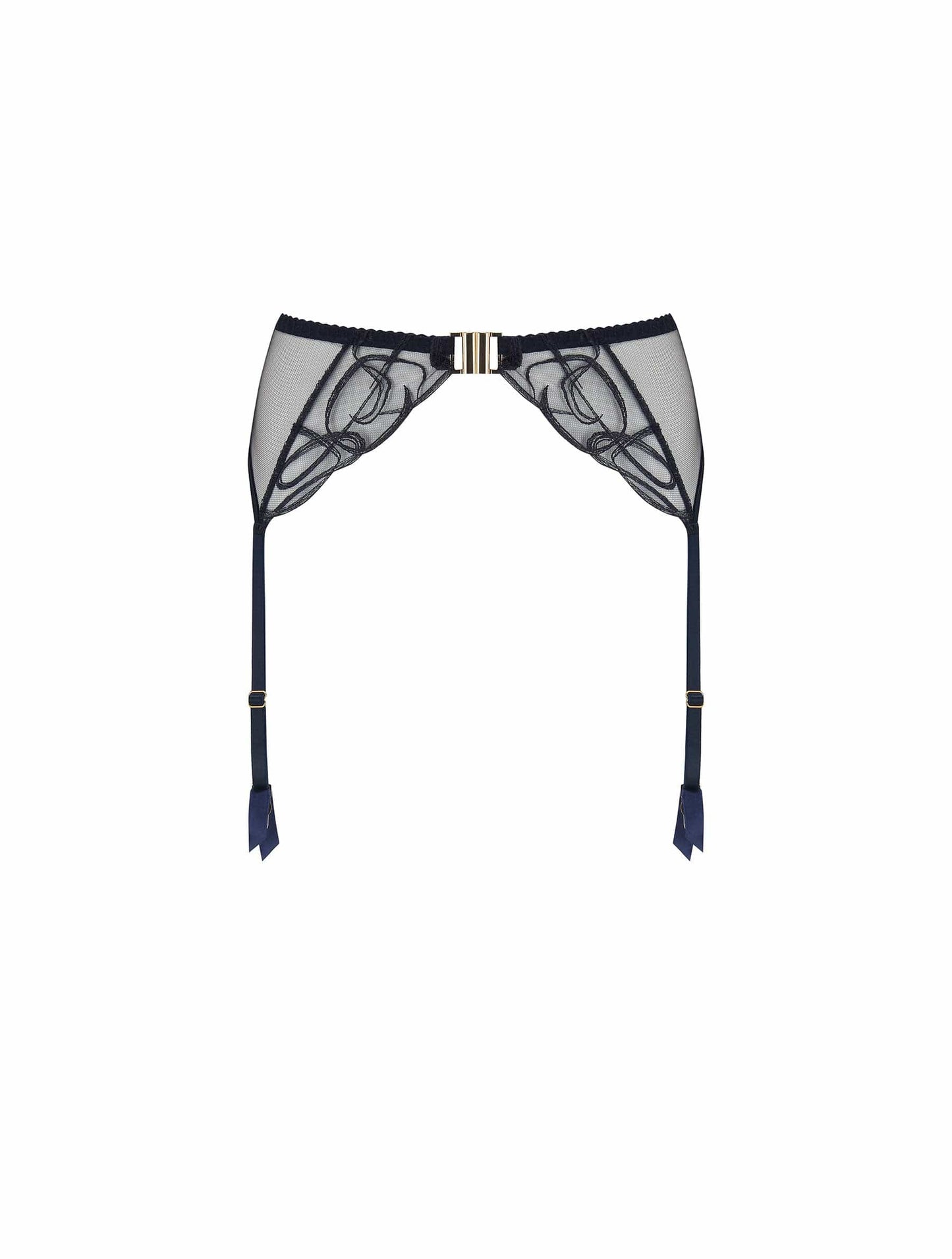 Fleur of England navy blue embroidered Fridar Suspender Belt