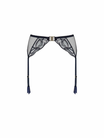 Fleur of England navy blue embroidered Fridar Suspender Belt