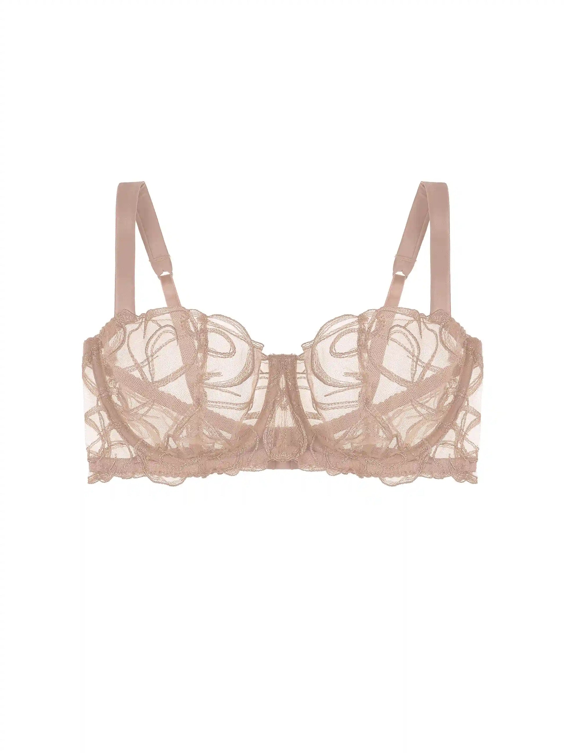 Fleur of England Mia Embroidered Balcony Bra