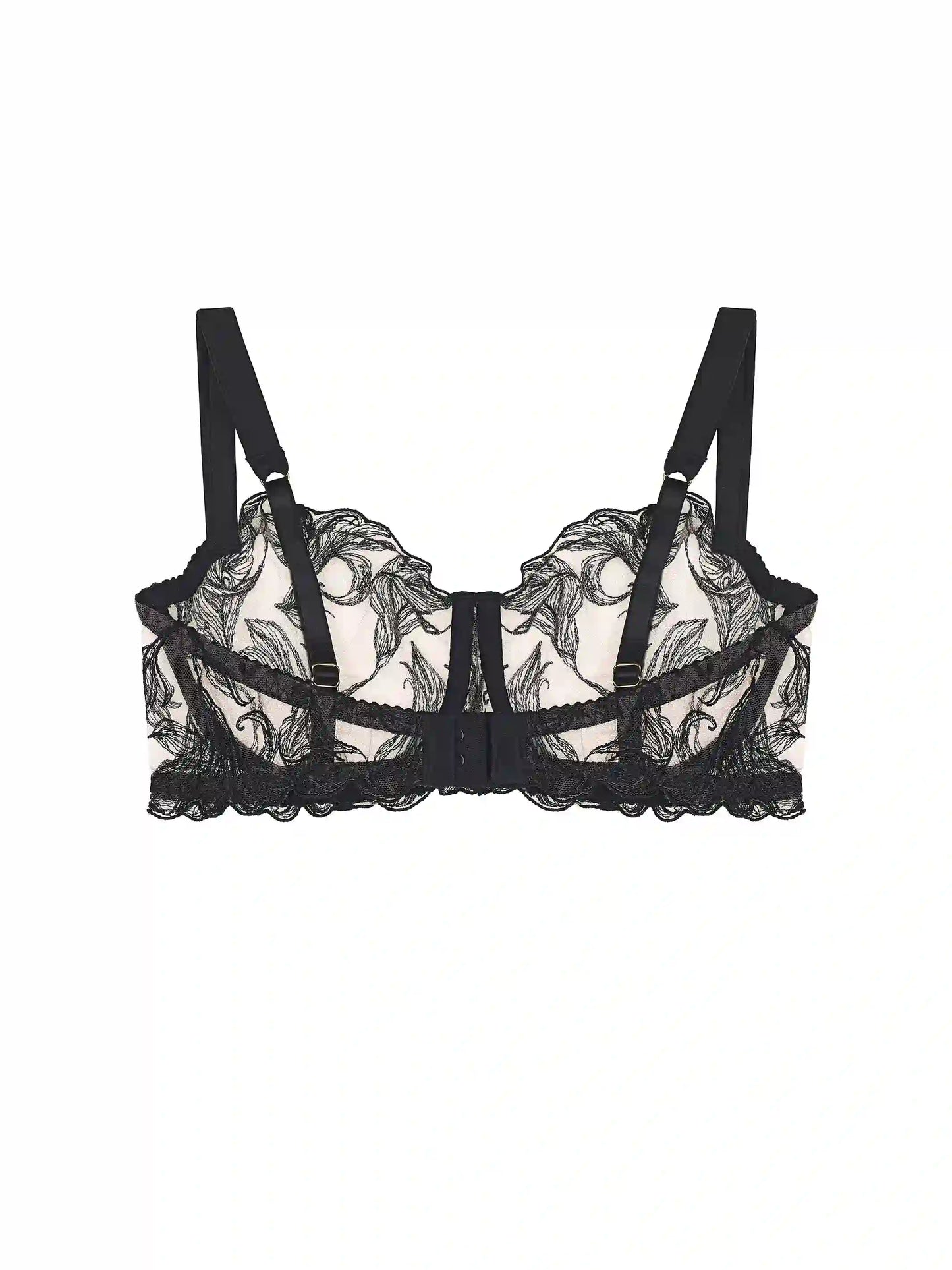 FleurOfEngland Audrey Black Balcony Bra