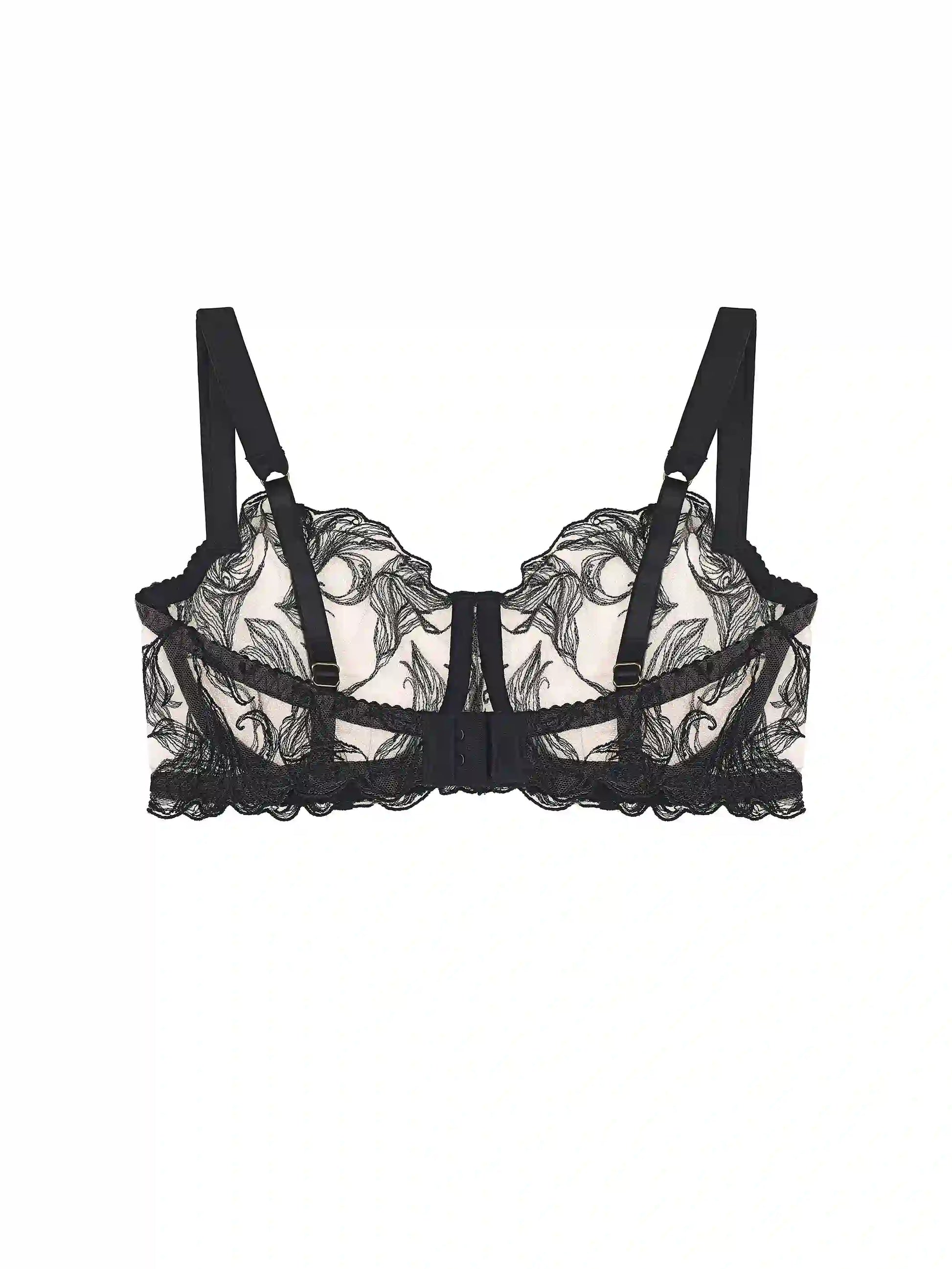 FleurOfEngland Audrey Black Balcony Bra