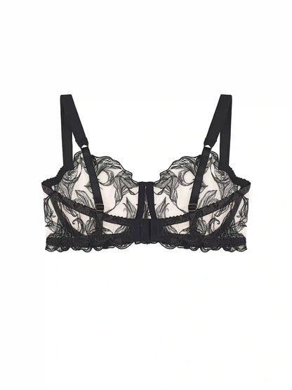 FleurOfEngland Audrey Black Balcony Bra
