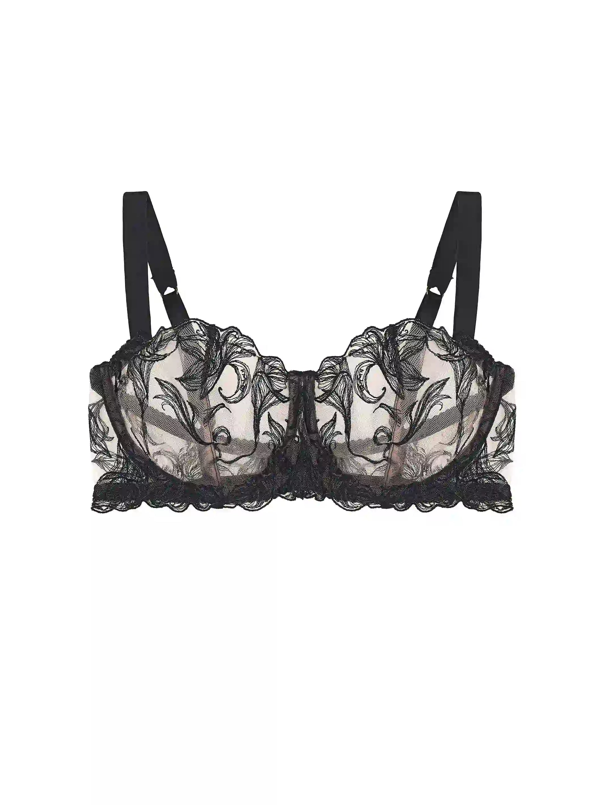 FleurOfEngland Audrey Black Balcony Bra