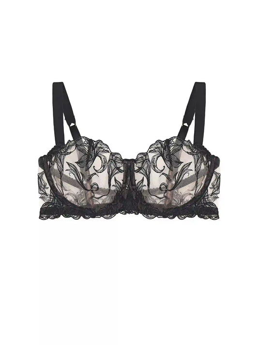 FleurOfEngland Audrey Black Balcony Bra