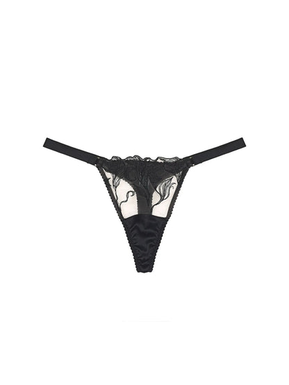 FleurOfEngland Audrey Black Silk Thong