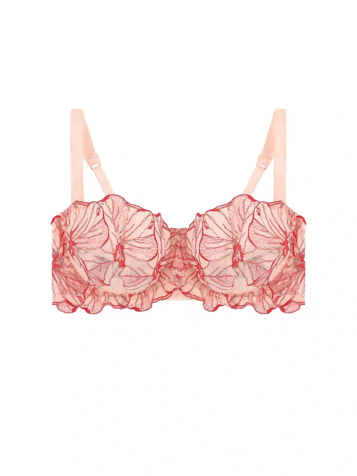 FleurOfEngland Rosa Embroidered Balcony Bra