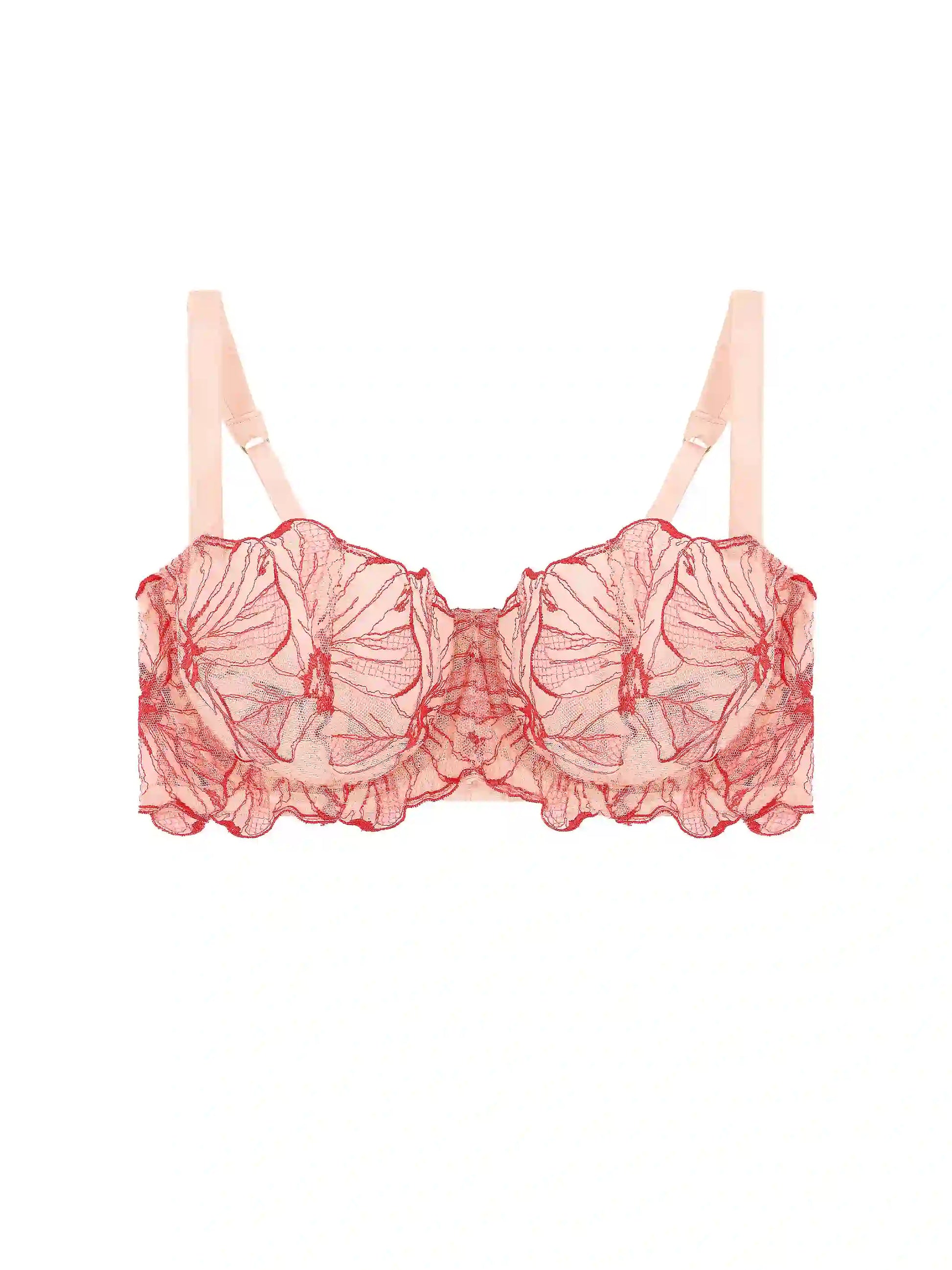 FleurOfEngland Rosa Embroidered Balcony Bra