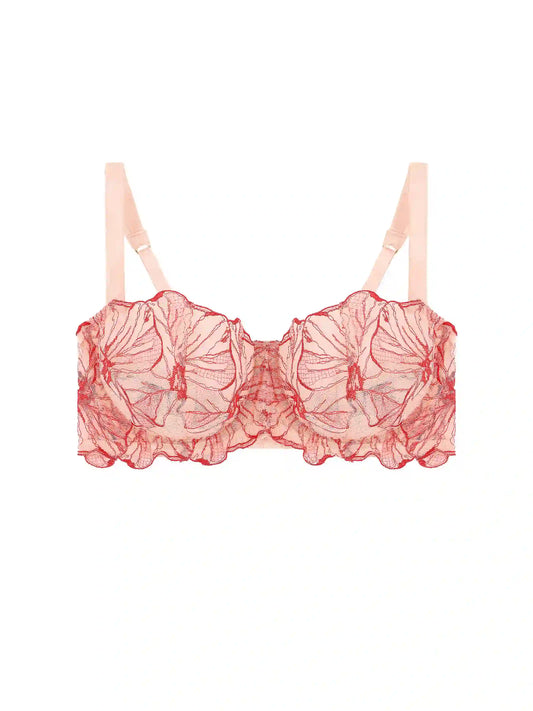 FleurOfEngland Rosa Embroidered Balcony Bra