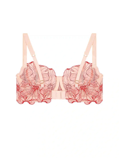 FleurOfEngland Rosa Embroidered Balcony Bra