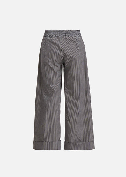 Owa Yurika Girls navy denim striped trouser