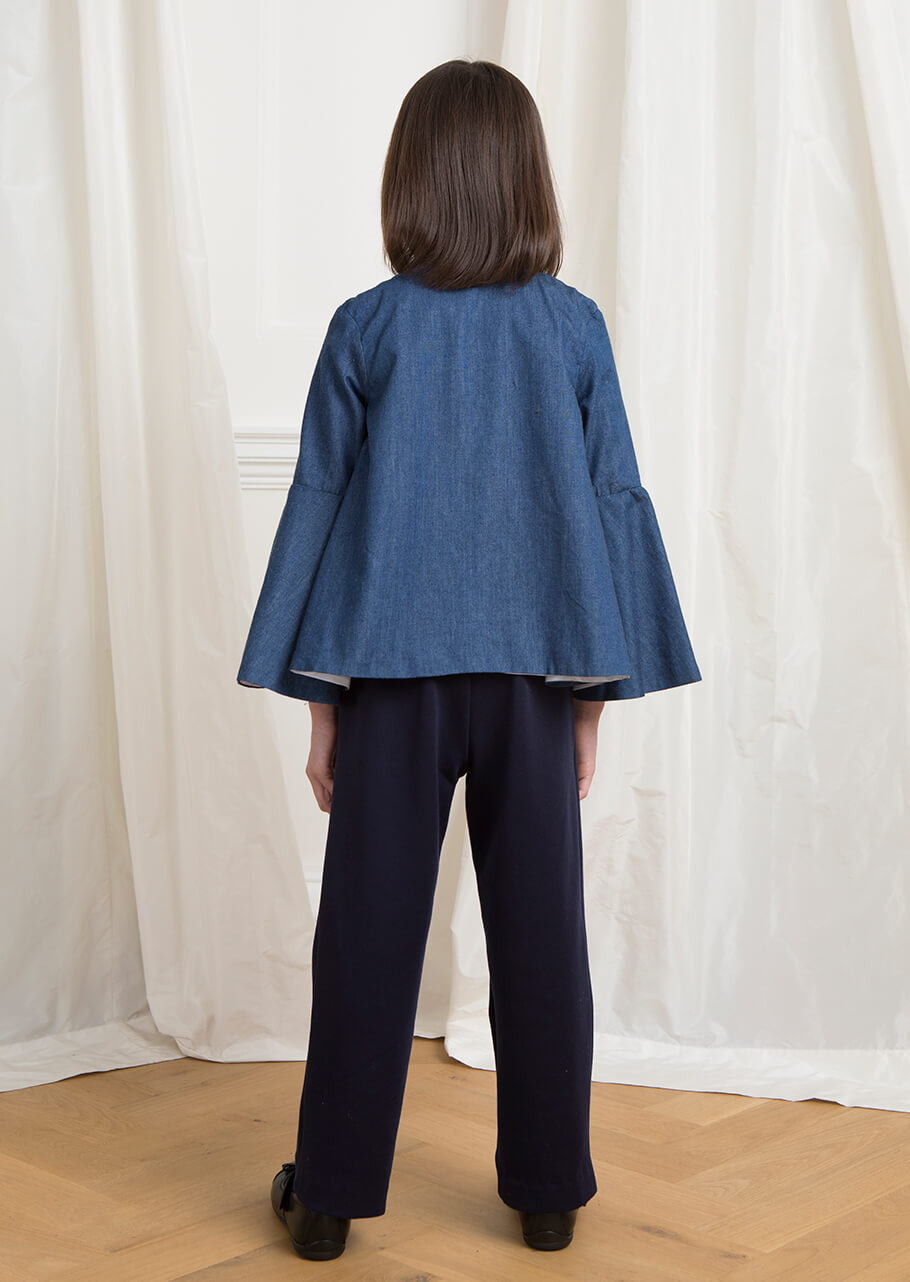 Owa Yurika Flo girls denim blue top 