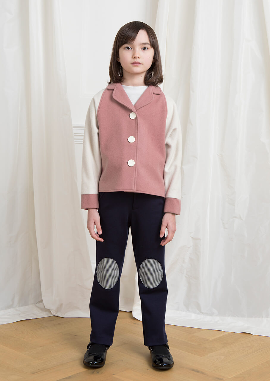 Owa Yurika Cara girls pink wool jacket