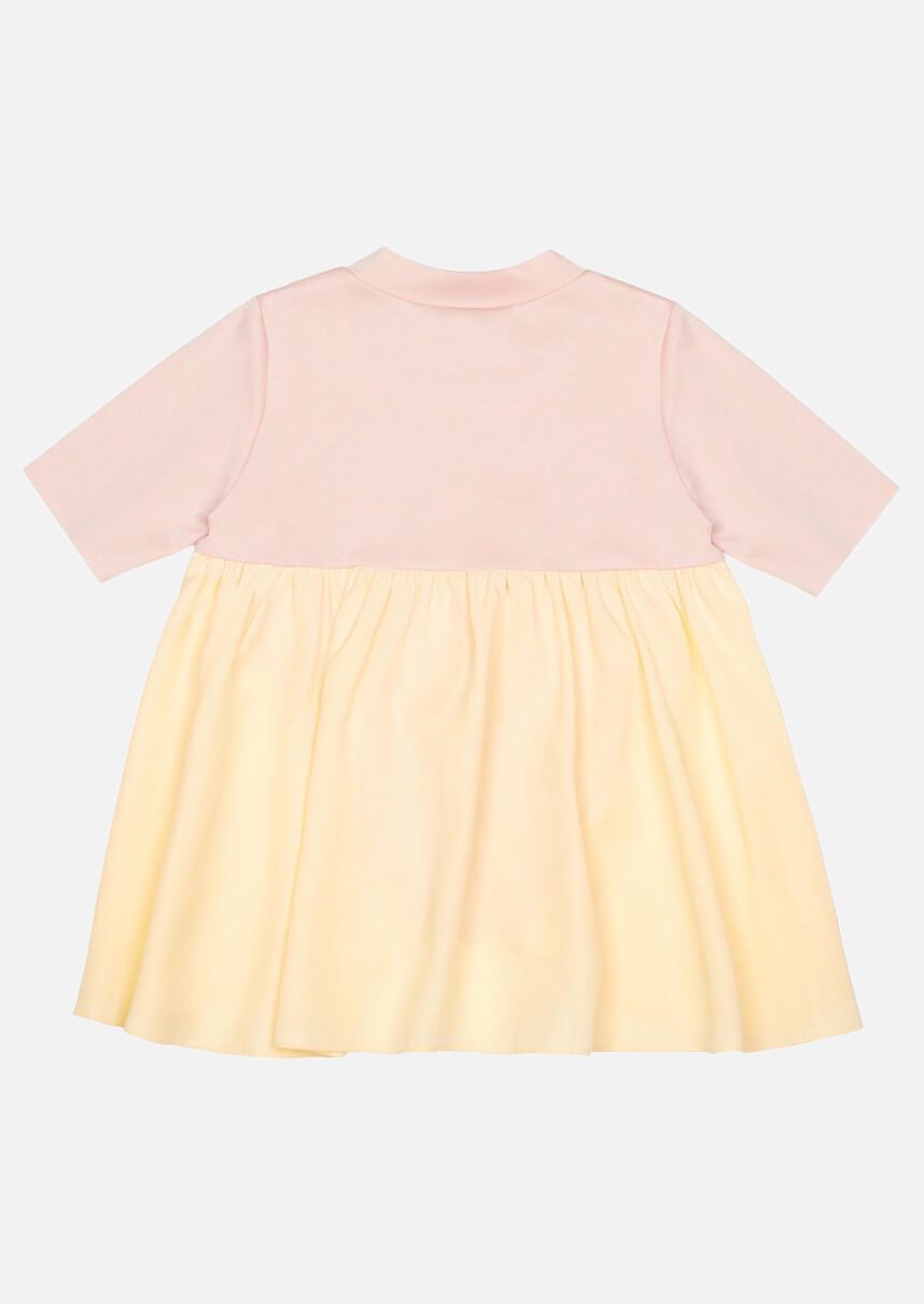 Girls yellow side and back frill pink short sleeve T-shirt Children Tops Owa Yurika Japanese Luxury Brand