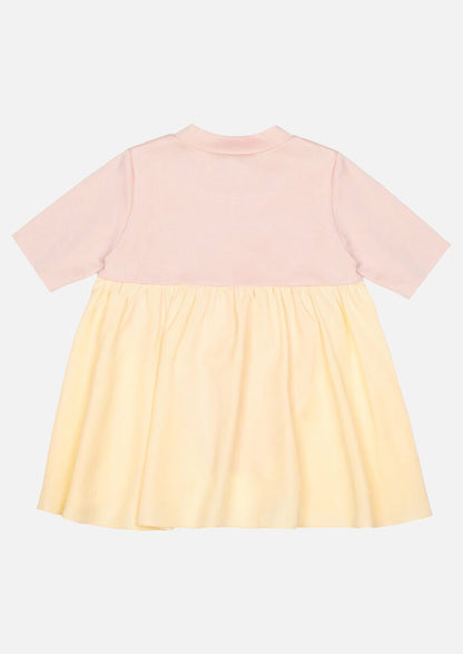Girls yellow side and back frill pink short sleeve T-shirt Children Tops Owa Yurika Japanese Luxury Brand