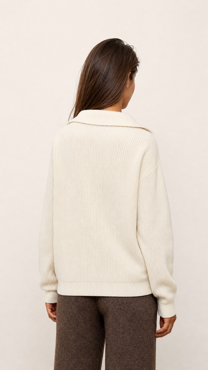 Quinn Cashmere Blend Sweater - Winter White